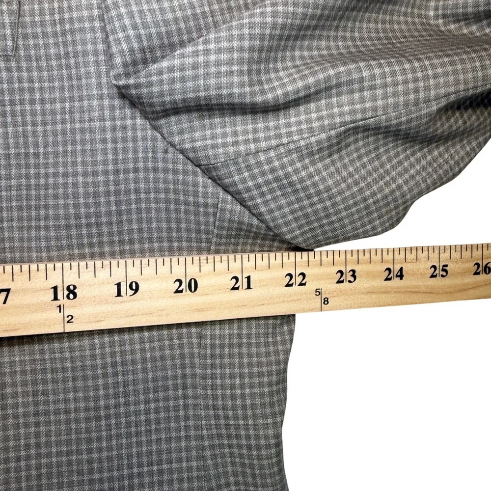 PRONTOMODA‎ Blazer Jacket Tan Plaid 100% Lambs Wool Classic Sophisticated 44R